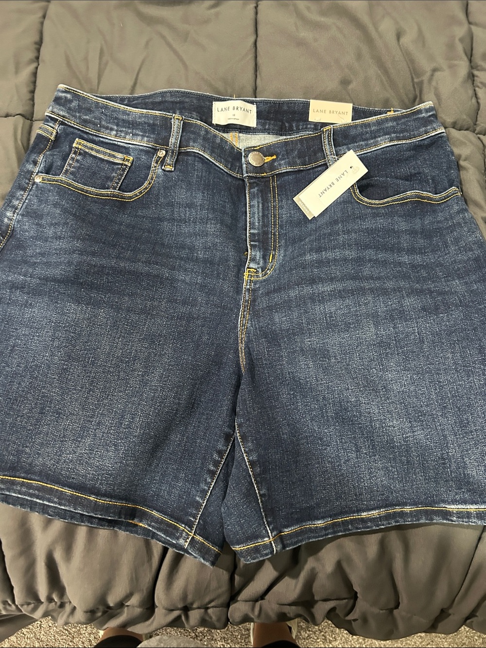 Lane Bryant Indigo Denim Shorts with Contrast Stitching